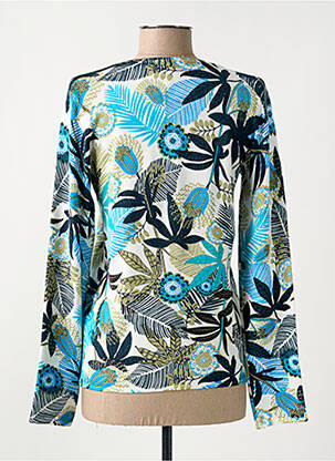 Pull coupe cintrée manches longues bleu CHRISTINE LAURE femme