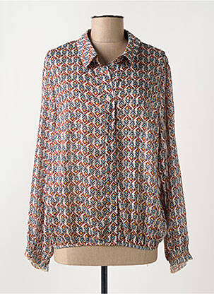 Chemisier tissage crêpe manches longues beige CHRISTINE LAURE femme