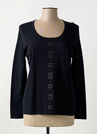 Pull coupe cintrée manches longues noir CHRISTINE LAURE femme