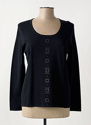 Pull coupe cintrée manches longues noir CHRISTINE LAURE femme