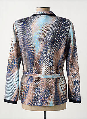Veste casual col chemisier bleu FRANCE RIVOIRE femme