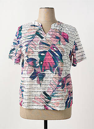 T-shirt coupe droite manches courtes blanc FRANK WALDER femme