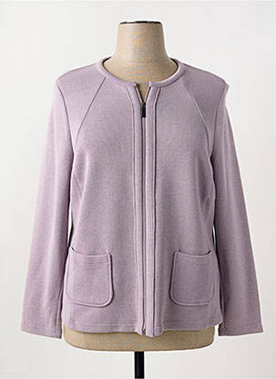 Gilet manches longues col rond violet FRANK WALDER femme
