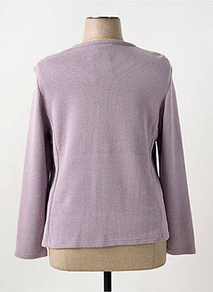 Gilet manches longues col rond violet FRANK WALDER femme