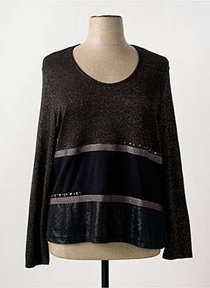 Pull coupe droite manches longues noir CHRISTINE LAURE femme