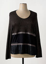 Pull stretch manches longues noir CHRISTINE LAURE femme