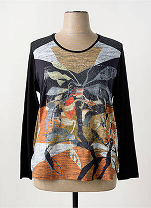 T-shirt imprimé fantaisie manches longues noir FRANCE RIVOIRE femme