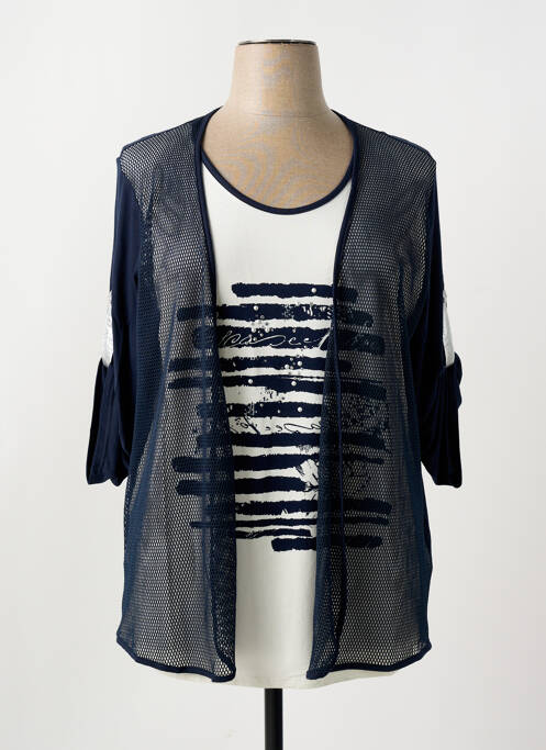 T-shirt bleu FRANK WALDER pour femme