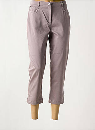 Pantacourt stretch taille normale marron CHRISTINE LAURE femme