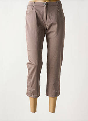 Pantacourt coupe droite taille normale marron CHRISTINE LAURE femme