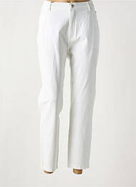 Pantalon 7/8 stretch taille normale blanc MARBLE femme