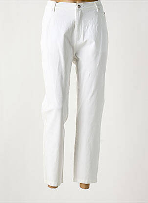 Pantalon 7/8 stretch taille normale blanc MARBLE femme