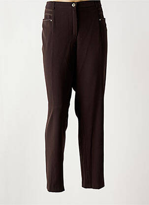 Pantalon droit stretch taille normale marron CHRISTINE LAURE femme