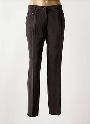 Pantalon slim stretch taille normale marron CHRISTINE LAURE femme