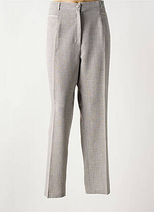 Pantalon droit tissage crêpe taille normale gris CHRISTINE LAURE femme
