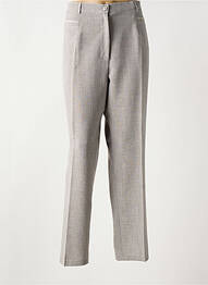 Pantalon droit tissage crêpe taille normale gris CHRISTINE LAURE femme