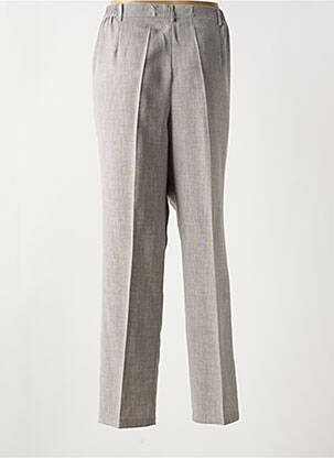 Pantalon droit tissage crêpe taille normale gris CHRISTINE LAURE femme