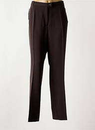Pantalon droit tissage crêpe taille normale marron QUATTRO femme