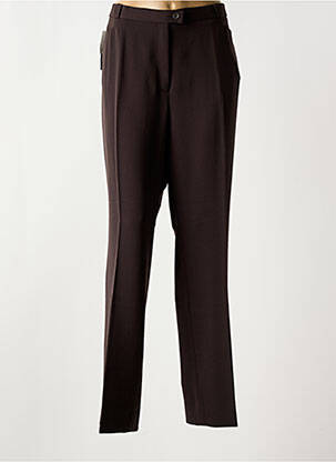 Pantalon droit tissage crêpe taille normale marron QUATTRO femme
