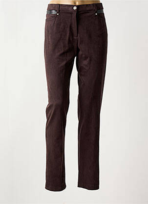 Pantalon 7/8 stretch taille normale marron CHRISTINE LAURE femme