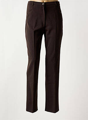 Pantalon slim stretch taille normale marron CHRISTINE LAURE femme