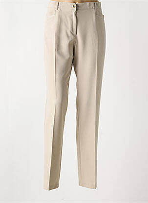 Pantalon droit tissage crêpe taille normale beige CHRISTINE LAURE femme