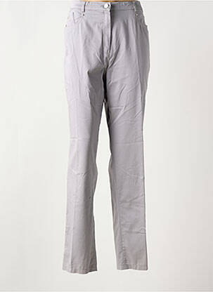 Pantalon droit stretch taille normale gris CHRISTINE LAURE femme