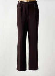 Pantalon droit tissage crêpe taille normale marron CHRISTINE LAURE femme