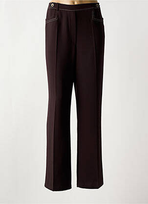 Pantalon droit stretch taille normale marron CHRISTINE LAURE femme