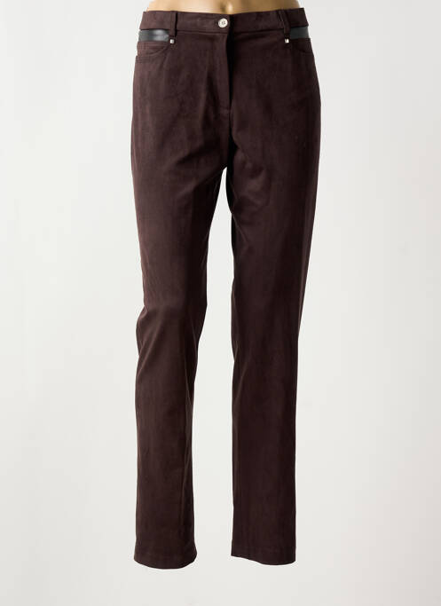Pantalon 7/8 stretch taille normale marron CHRISTINE LAURE femme