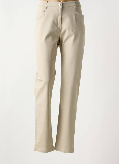 Pantalon droit beige CHRISTINE LAURE pour femme