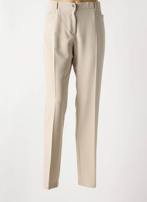 Pantalon droit beige CHRISTINE LAURE pour femme