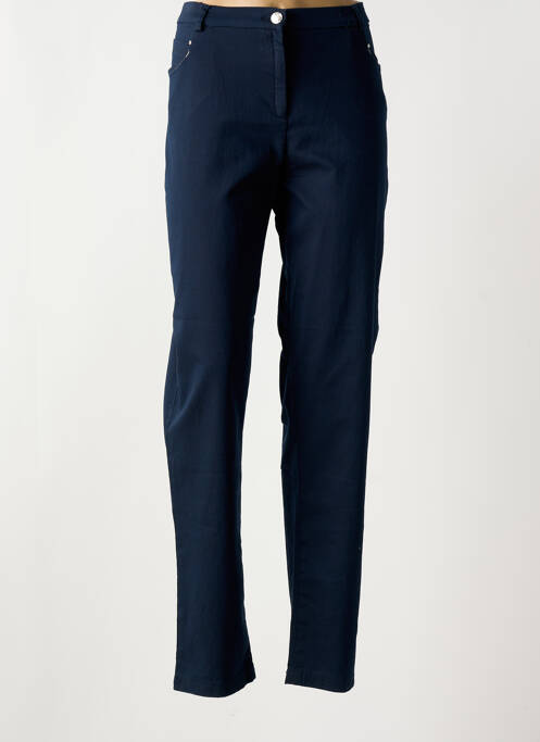 Pantalon droit bleu CHRISTINE LAURE pour femme