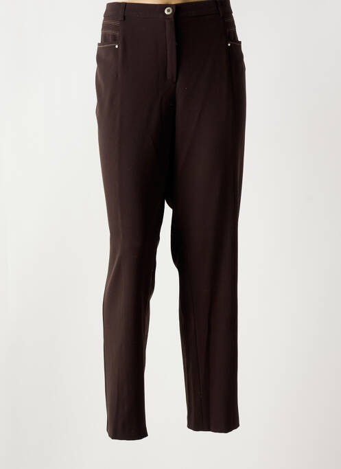 Pantalon droit marron CHRISTINE LAURE pour femme