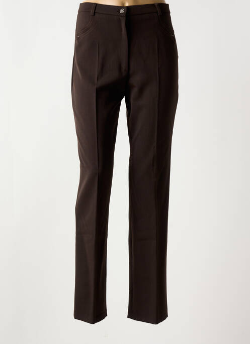 Pantalon slim marron CHRISTINE LAURE pour femme