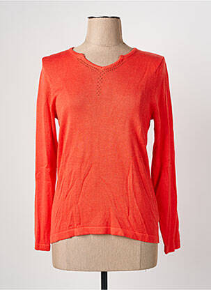 Pull coupe cintrée manches longues orange CHRISTINE LAURE femme
