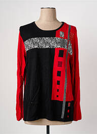 Pull coupe cintrée manches longues rouge CHRISTINE LAURE femme