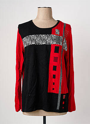 Pull coupe cintrée manches longues rouge CHRISTINE LAURE femme