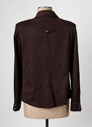 Chemisier coupe cintrée manches longues marron CHRISTINE LAURE femme