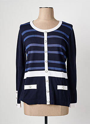 Pull coupe cintrée manches longues bleu MARBLE femme