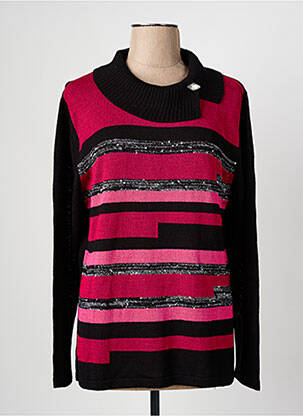 Pull col roulé coupe cintrée manches longues noir CHRISTINE LAURE femme