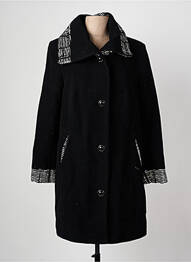 Manteau long coupe cintrée sans capuche noir CHRISTINE LAURE femme