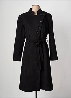 Manteau long coupe cintrée sans capuche noir GRIFFON femme