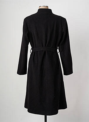 Manteau long coupe cintrée sans capuche noir GRIFFON femme