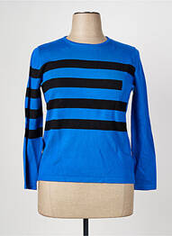Pull coupe cintrée manches longues bleu MARBLE femme