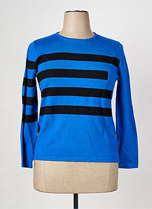 Pull coupe cintrée manches longues bleu MARBLE femme