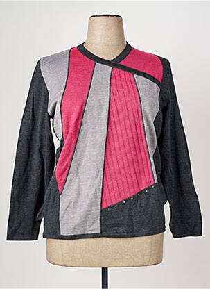 Pull tissage chiné manches longues gris FRANCE RIVOIRE femme