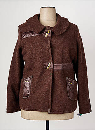 Manteau court poches sans capuche marron QUATTRO femme