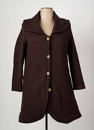 Manteau long coupe cintrée sans capuche marron JEAN GABRIEL femme
