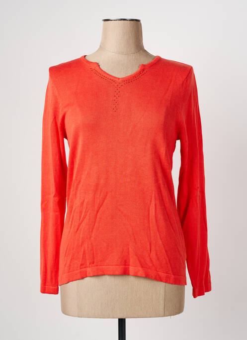 Pull coupe cintrée manches longues orange CHRISTINE LAURE femme
